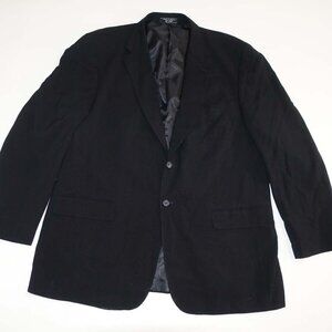 Bert Pulitzer Men's Suit Jacket Size 48 Long Black 100% Wool 2 Button Blazer 48L